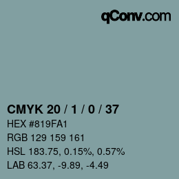 Color code: CMYK 20 / 1 / 0 / 37 | qconv.com