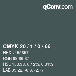 Color code: CMYK 20 / 1 / 0 / 66 | qconv.com