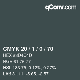 颜色代码: CMYK 20 / 1 / 0 / 70 | qconv.com