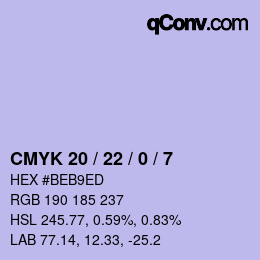Color code: CMYK 20 / 22 / 0 / 7 | qconv.com