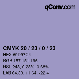 Color code: CMYK 20 / 23 / 0 / 23 | qconv.com