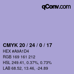 Color code: CMYK 20 / 24 / 0 / 17 | qconv.com