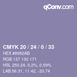Color code: CMYK 20 / 24 / 0 / 33 | qconv.com