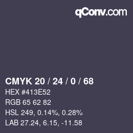 カラーコード: CMYK 20 / 24 / 0 / 68 | qconv.com
