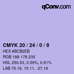 Color code: CMYK 20 / 24 / 0 / 8 | qconv.com