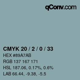 Color code: CMYK 20 / 2 / 0 / 33 | qconv.com