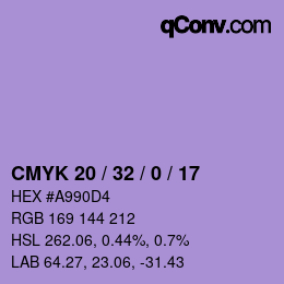カラーコード: CMYK 20 / 32 / 0 / 17 | qconv.com