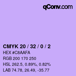 Color code: CMYK 20 / 32 / 0 / 2 | qconv.com