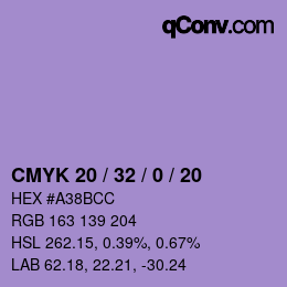 Color code: CMYK 20 / 32 / 0 / 20 | qconv.com