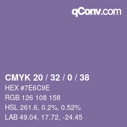 Color code: CMYK 20 / 32 / 0 / 38 | qconv.com