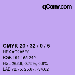 Código de color: CMYK 20 / 32 / 0 / 5 | qconv.com