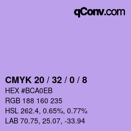 Color code: CMYK 20 / 32 / 0 / 8 | qconv.com