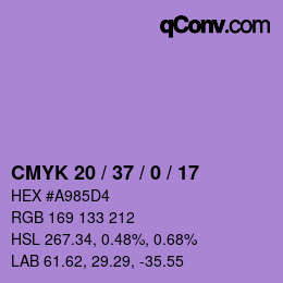 Color code: CMYK 20 / 37 / 0 / 17 | qconv.com