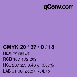 Color code: CMYK 20 / 37 / 0 / 18 | qconv.com