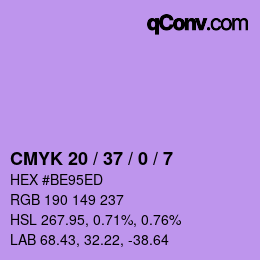 Color code: CMYK 20 / 37 / 0 / 7 | qconv.com