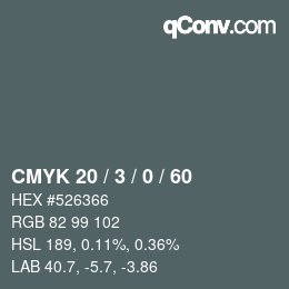 Color code: CMYK 20 / 3 / 0 / 60 | qconv.com