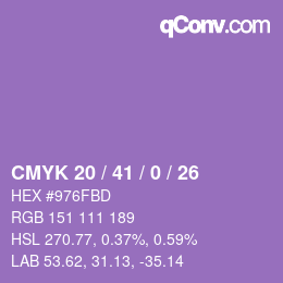 Farbcode: CMYK 20 / 41 / 0 / 26 | qconv.com