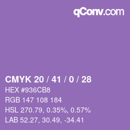 颜色代码: CMYK 20 / 41 / 0 / 28 | qconv.com