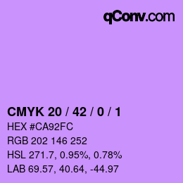 Color code: CMYK 20 / 42 / 0 / 1 | qconv.com