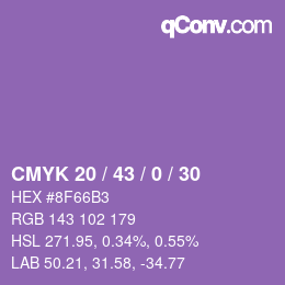 Color code: CMYK 20 / 43 / 0 / 30 | qconv.com