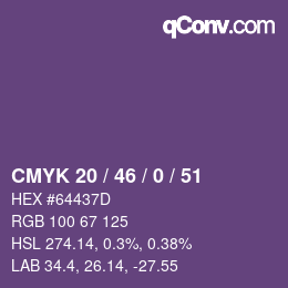 Color code: CMYK 20 / 46 / 0 / 51 | qconv.com