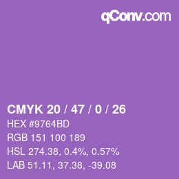 Color code: CMYK 20 / 47 / 0 / 26 | qconv.com