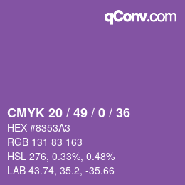 颜色代码: CMYK 20 / 49 / 0 / 36 | qconv.com
