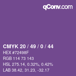 颜色代码: CMYK 20 / 49 / 0 / 44 | qconv.com