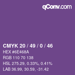 Color code: CMYK 20 / 49 / 0 / 46 | qconv.com