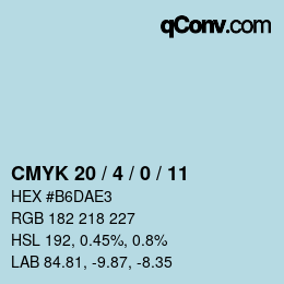 Color code: CMYK 20 / 4 / 0 / 11 | qconv.com