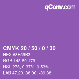 Color code: CMYK 20 / 50 / 0 / 30 | qconv.com