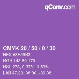 Color code: CMYK 20 / 50 / 0 / 30 | qconv.com