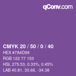 Color code: CMYK 20 / 50 / 0 / 40 | qconv.com