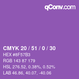 颜色代码: CMYK 20 / 51 / 0 / 30 | qconv.com