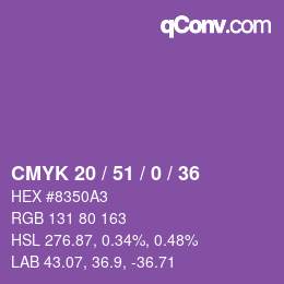 Farbcode: CMYK 20 / 51 / 0 / 36 | qconv.com