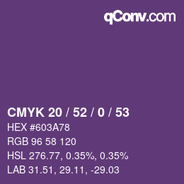 颜色代码: CMYK 20 / 52 / 0 / 53 | qconv.com