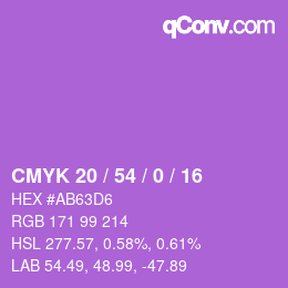 Farbcode: CMYK 20 / 54 / 0 / 16 | qconv.com