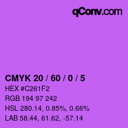 カラーコード: CMYK 20 / 60 / 0 / 5 | qconv.com