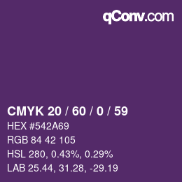 Farbcode: CMYK 20 / 60 / 0 / 59 | qconv.com