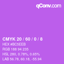 カラーコード: CMYK 20 / 60 / 0 / 8 | qconv.com