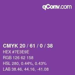 Farbcode: CMYK 20 / 61 / 0 / 38 | qconv.com