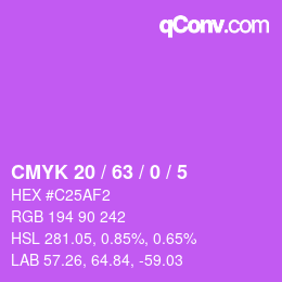颜色代码: CMYK 20 / 63 / 0 / 5 | qconv.com