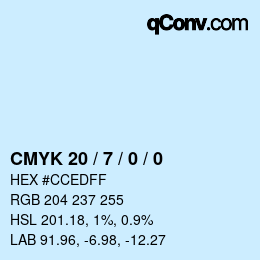 Color code: CMYK 20 / 7 / 0 / 0 | qconv.com