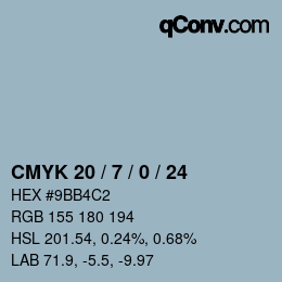 Color code: CMYK 20 / 7 / 0 / 24 | qconv.com