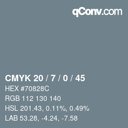 Color code: CMYK 20 / 7 / 0 / 45 | qconv.com