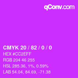 Color code: CMYK 20 / 82 / 0 / 0 | qconv.com