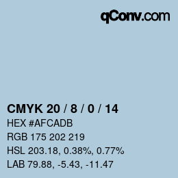 カラーコード: CMYK 20 / 8 / 0 / 14 | qconv.com