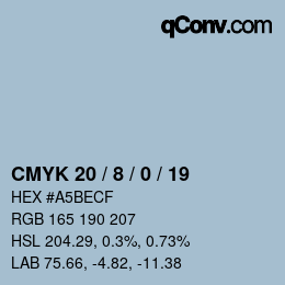 カラーコード: CMYK 20 / 8 / 0 / 19 | qconv.com