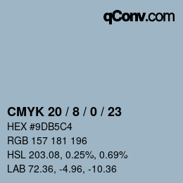 颜色代码: CMYK 20 / 8 / 0 / 23 | qconv.com