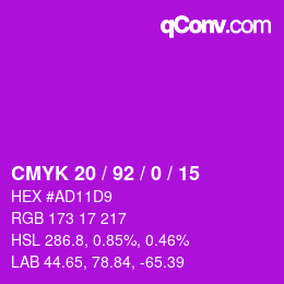 Color code: CMYK 20 / 92 / 0 / 15 | qconv.com